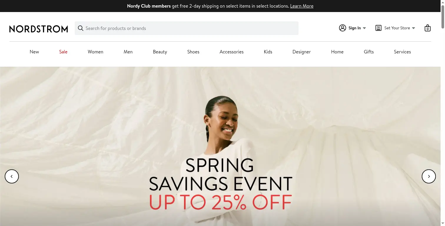 Nordstrom successfully scraped by Browser Use AI browser automation, showing full product navigation