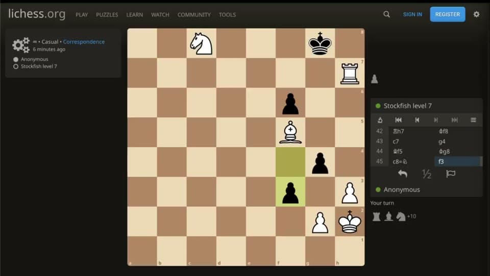 Play Chess from the Live Board demo preview
