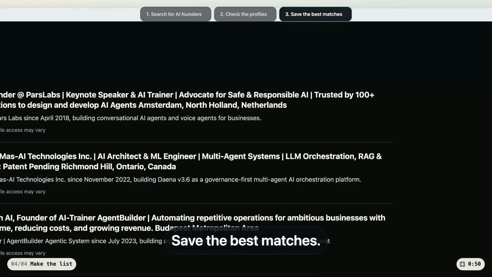 Find 3 leads on LinkedIn - Browser Use demo