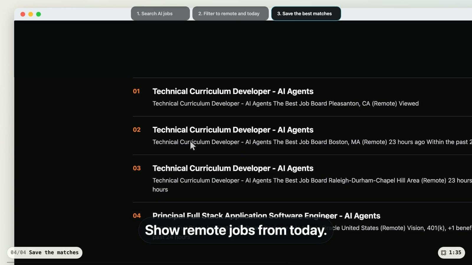 Find remote jobs on LinkedIn - Browser Use demo